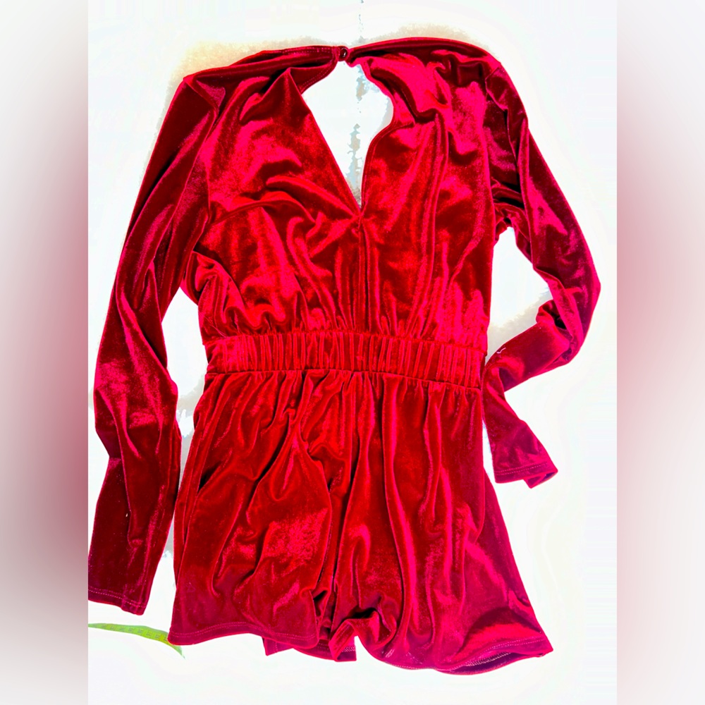 Rue 21 - Red Velour Romper